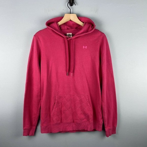 Under Armour Cold Gear Womens Hoodie Size Medium Pink Spellout Logo‎